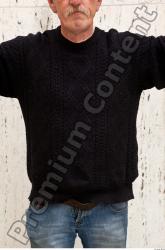 Upper Body Man White Casual Sweater Average